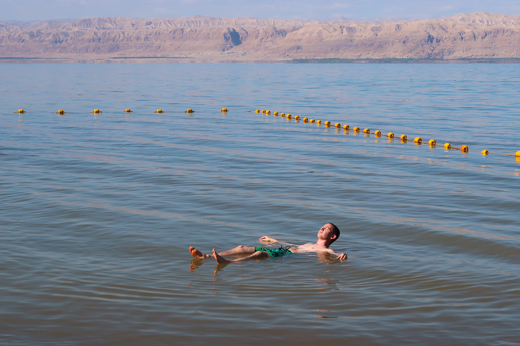 Floating in Dead Sea, Jordan