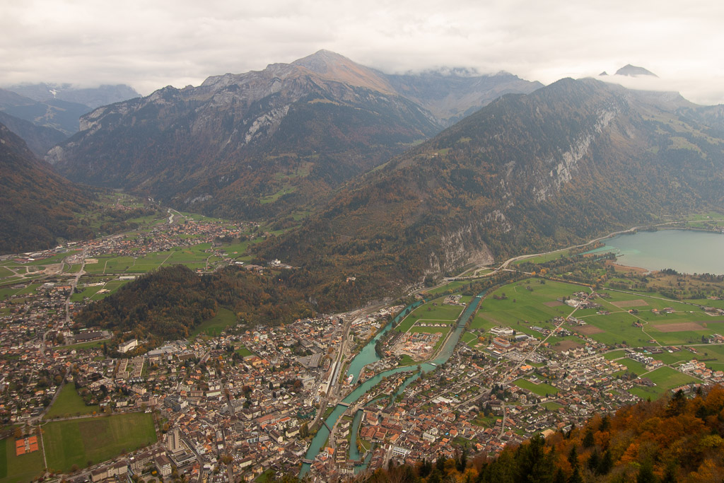 View of Interlaken from Harder Kulm, Switzerland.