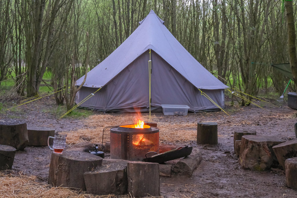 Tent and campfire